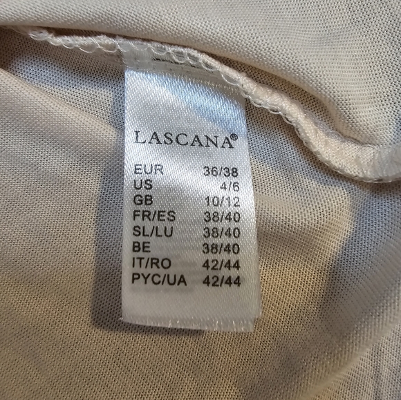 Lascana Pure Reflection NWT Beige Ruffle Detail Sleeveless Top Size 4/6 - Picture 7 of 11